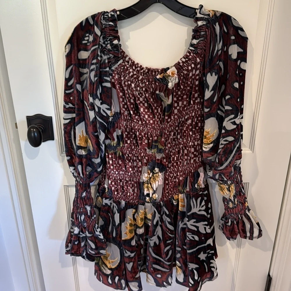 Free People Bali Aveline Velvet Mini Dress